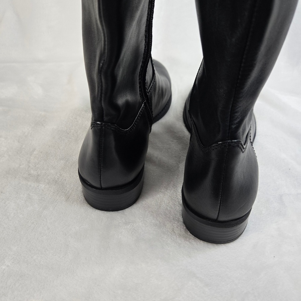 INC International Concepts Fawne Black Leather Tall Riding Boots Womens 9.5M - Picture 5 of 13